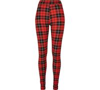 Urban Classics Ladies Soft Aop Leggings, Pantaloni Donna, Rosso (Red Check), M