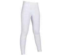 Leggings da equitazione bianchi da donna vita alta con silicone totale modello H