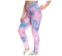 Leggings da palestra con culo scrunch, leggings da palestra con stampa tie-dye alla moda, pantaloni traspiranti con tasche, comodi pantaloni da sollevamento del sedere, pantaloni sexy aderenti