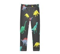 Leggings da ragazza a forma di dinosauro, con personaggi dei cartoni animati, pantaloni lunghi, elasticizzati, casual, leggings per bambini, 4-10T, multicolore, 7-8 Anni