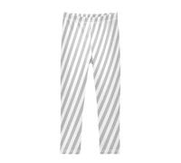 Leggings da ragazza chiaro grigio bianco a righe pantaloni lunghi elastici casual ragazza leggings strisce per bambini 4-10T, multicolore, 9-10 Anni