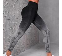 Leggings da yoga con stampa ombre e Random, senza cuciture e con un alto livello di elasticità per controllo di pancia. Avvertenza: A causa del processo di tintura specializzata ogni indumento è unico