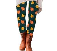 Leggings di Halloween da donna elasticizzati a vita alta zucca gatto stampato collant autunno inverno termico caldo burroso morbido compressione leggings, Blu, M