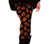 Leggings di Halloween per le donne elasticizzati a vita alta Ghost Pumpkin Yoga Leggings Plus Size Allenamento Termico Compressione Pantaloni Skinny, bianco, 3XL