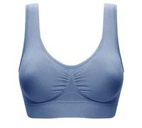 Leggings dimagranti da donna Plus Size Sports Bra No Wire Comfort Sleep Bra Plus Size Workout Activity Braccio con non rimovibile Shaping Bra Bustier Sexy Pelle, blu, M