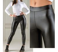 Leggings donna Eletta Milano in eco pelle con interno felpa termica art EL-202