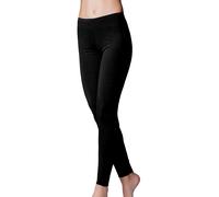 Leggings Donna invernale in caldo cotone felpato nero Pantacollant Jadea 4367