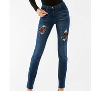 Leggings donna Matignon jeans in cotone con rotture chiuse in pizzo art. Trend