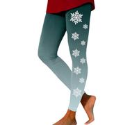 Leggings Donna Natale Leggings Donna di Natale Leggins Termico Caldi Invernali Elegante Collant Leggins Divertente 3D Stampati Natalizi Pantaloni a Vita Alta Elastico Corsa Calzamaglia (02 Green, S)