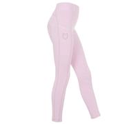 Leggings equitazione bambina slim fit a vita alta in tessuto tecnico con strass