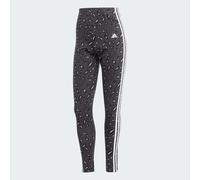 adidas Donna Essentials 3-Stripes Animal Print Leggings, grey/carbon/black, XS