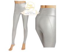 Leggings Estelle Shine Wolford 34 Argento Vegano In Pelle Sintetica Lucida