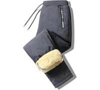 Leggings Foderati in Pile, Pantaloni da Lavoro, Tuta da Ginnastica Invernale Calda, Pantaloni Sportivi all'Aria Aperta con Coulisse, Gray Straight Pants, M