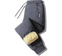 Leggings Foderati in Pile, Pantaloni da Lavoro, Tuta da Ginnastica Invernale Calda, Pantaloni Sportivi all'Aria Aperta con Coulisse, Gray Leggings, 5XL