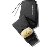 Leggings Foderati in Pile, Pantaloni da Lavoro, Tuta da Ginnastica Invernale Calda, Pantaloni Sportivi all'Aria Aperta con Coulisse, Black Leggings, 3XL