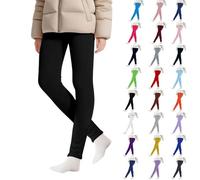 Leggings foderati in pile per bambini leggings caldi invernali per bambini collant termici spessi pantaloni ragazza cotone di base senza piedi stretto a lunghezza intera legging, Marina Militare, 7-8