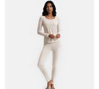 Leggings in maglia fine termica Beige M Tinta unita
