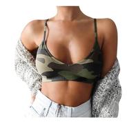 Leggings in pile da bambina Lady Brassiere No Wire Wild Support Breast Camouflage Print Pullover Breathable Spaghetti Strap Plus Size Women Sports Bra for Home Leggings Set 3, camouflage, XXX-Large