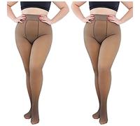 Leggings in pile da donna UK spessi foderati in pile che sembrano velati, confezione da 2 pantaloni da passeggio, leggings sportivi lunghi foderati leggings spessi in pile, collant piccoli collant