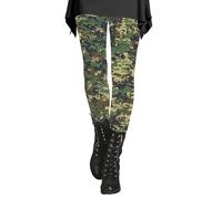 Leggings mimetici da donna con stampa artistica, morbidi elastici, per donna a vita alta, opachi, senza cuciture, elasticizzati, per yoga, per allenamento, palestra, da jogging, Ag., L