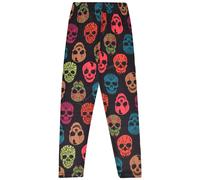 Leggings Morbidi E Confortevoli Per Halloween Con Teschi E Cuori Per Ragazze