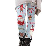 Leggings natalizi da donna retrò abiti natalizi da donna alla moda comodi slim Merry Christmas Babbo Natale fiocco di neve stampati pantaloni casual leggings abbigliamento sportivo indoor outdoor
