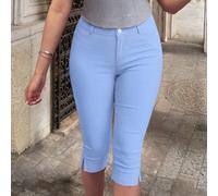 Leggings neri sottili ed eleganti con spacco laterale elastico di Apperloth, pantaloni capri aderenti e slim con zip, adatti per uso casual quotidiano e appuntamenti estivi L,M,S,XL,XSColore unicoTess