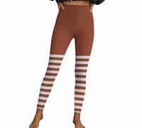 Leggings per Halloween, da donna, sexy, a righe, stile gotico, punk, a vita alta, per sport, fitness, aderenti, pantaloni da yoga, pantaloni da yoga, pantaloni da casa, pantaloni da festa