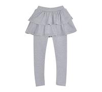 Leggings per Ragazze con Gonna,Pantalone con Gonna SvasataEstiva, Abiti Da Danza ,Vestito Bambina Elegante,per Matrimonio Compleanno Spettacolo Battesimo Banchetto Festivia (Silver, 3-4 Years)