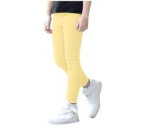 Leggings Ragazze Legging Sport Vita Alta Pants per Bambini Basic Tinta Unita Pantaloni Sportivi Morbidi da Balletto Termici Cotone Elasticizzati Interni ed Esterni