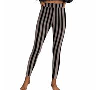 Leggings sexy da donna per Halloween, a righe, stile gotico, punk, a vita alta, per sport, fitness, aderenti, pantaloni da yoga, pantaloni da yoga, pantaloni da casa, pantaloni da festa