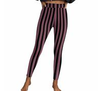 Leggings sexy da donna per Halloween, a righe, stile gotico, punk, a vita alta, per sport, fitness, aderenti, pantaloni da yoga, pantaloni da yoga, pantaloni da casa, pantaloni da festa