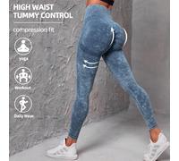 Leggings sportivi da donna a controllo pancia con effetto tie-dye Avvertenza: A causa del processo di tintura specializzata ogni indumento è unicoL,M,S,XL,XSTie DyeTessuto