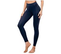 Leggings sportivi da donna a vita alta, pantaloni da yoga da donna, caldi, casual, tinta unita, con tasche, vestibilità slim chic ed eleganti, anti cellulite, aderenti, elastici, per fitness