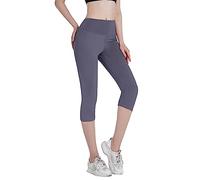 Leggings Sportivi Donna 3/4 Curvy Pantalone Sportivi 3/4 Offerta Push Up Pantaloni al Ginocchio Yoga Fitness Leggins Estivi Vita Alta Capri Pantaloni Tuta Elasticizzati Leggins Palestra Allenamento