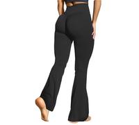 Leggings Sportivi Donna Fitness Pantaloni a Zampa Crossover Elastici Collant Gamba Larga Leggins Vita Alta Pantacollant Taglia Grossa Slim Fit Pantalone Flare Morbido per Running Allenamento Danza