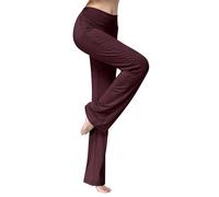 Leggings svasati da donna a vita alta Bootcut pantaloni da yoga larghi pantaloni traspiranti palestra gamba dritta pantaloni da ballo pantaloni da corsa allenamento pantaloni della tuta, Caff, 3XL