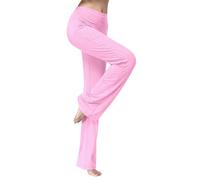 Leggings svasati da donna a vita alta Bootcut pantaloni da yoga larghi pantaloni traspiranti palestra gamba dritta pantaloni da ballo pantaloni da corsa allenamento pantaloni della tuta, rosa, 3XL