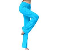 Leggings svasati da donna a vita alta Bootcut pantaloni da yoga larghi pantaloni traspiranti palestra gamba dritta pantaloni da ballo pantaloni da corsa allenamento pantaloni della tuta, Bu2, L