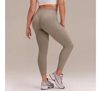 Leggings taglie forti da 24" FeatherFit™ Sail On, in morbido tessuto che assorbe il sudore, con pannelli a costine, tasche laterali e effetto push-up, adatti per yoga, pilates e attività quotidiane 0X