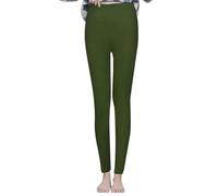 Leggings termici da donna foderati, pantaloni termici da donna, invernali, caldi, colore nero, da yoga, a vita alta, eleganti, comodi, per il tempo libero, in tinta unita, leggings invernali, verde