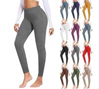 Leggings termici da donna, leggings in pile spessi, invernali, collant termici a vita alta, pantaloni foderati in pile di cotone, calze da jogging calde, trapuntate in pile, leggings da yoga da