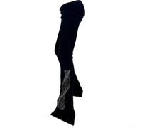 Leggings termici da donna per pattinaggio su ghiaccio, elasticizzati in quattro direzioni, foderati in pile, a vita alta, pantaloni da allenamento per sport invernali, colore nero (M)