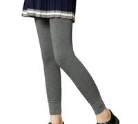 Leggings termici in velluto nero ispessito, per autunno e inverno, caldi, a nove punti, in morbido cotone, per uso quotidiano, per tutti i giorni (grigio, 12-15 anni)