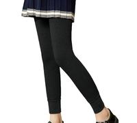 Leggings termici in velluto nero ispessito, per autunno e inverno, caldi, a nove punti, in morbido cotone, per uso quotidiano, per tutti i giorni (nero, 6-8 anni)