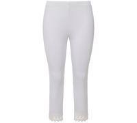 Ulla Popken Leggings a 7/8 Pantaloni, Biancaneve, 45W / 32L Donna