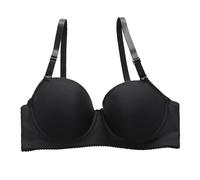 Leggings Vestire Lace Underwear Removable Double Shoulder Straps Back Double Buckle Thin of Female of Side Breasts Breathable Bra with Ring Sexy Bra Set di strumenti senza fili, Le Noir, M