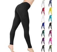 Leggings Vita Alta Donna in Cotone Confortevoli Controllo della Pancia Opaco Elasticizzati per Yoga Fitness Corsa - Pantaloni Slim Fit