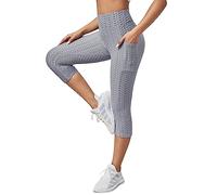 Leggings Vita Alta Donna Sportivi Anticellulite Palestra Pantaloni Yoga Elastici Morbido Casual 3/4 Leggins Capri Compressione Jogging Collant Senza Cuciture Lunghi Running Abbigliamento Sportivo