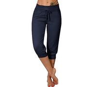 Legginns Koala colorati Pantaloni da donna eleganti casual da donna pantaloni corti in lino twill pantaloni per donna notte per le donne 3 4 harem per UK Ladies Petite Pull Pants, Marina Militare, S